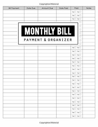 Download Monthly Bill Payment & Organizer: Money Debt Tracker, Simple Home Budget Spreadsheet, Budget Monthly Planner, Planning Budgeting Record, Expense Finance, Size 8.5 x 11 Inch - Bg Publishing file in PDF