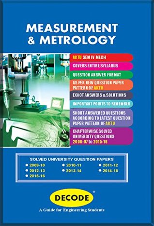 Download Decode Measurement & Metrology for APJAKTU ( Sem IV Mechanical Course 2013 ) - DECODE file in ePub