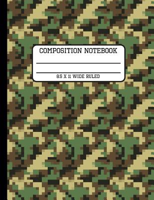 Download Composition Notebook Wide Ruled: Green and Brown Camo Back to School Quad Writing Book for Students 8.5 x 11 inches - Full Spectrum Publishing | ePub